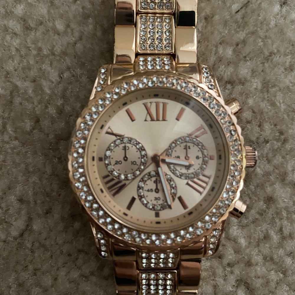 Rose gold Aldo watch rhinestones